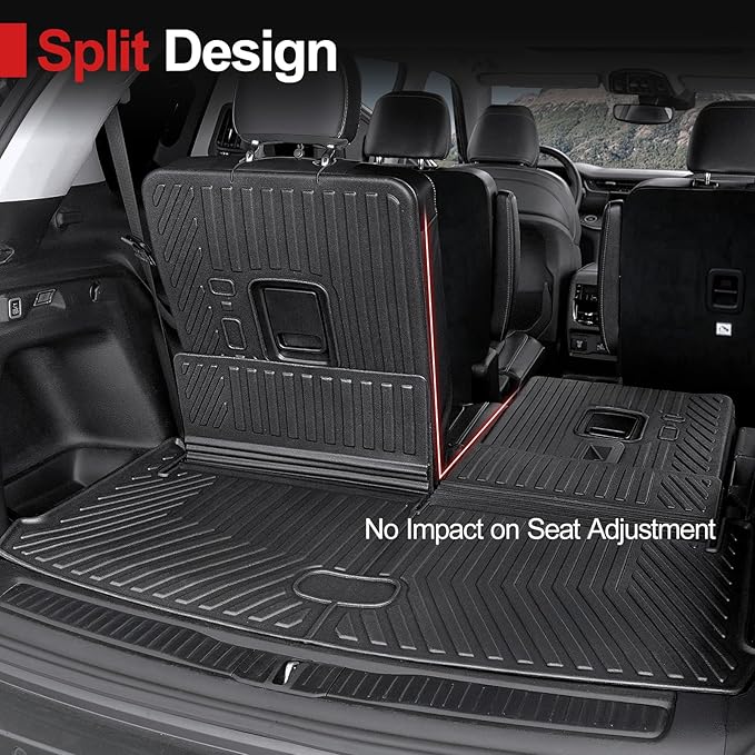 Cargo Mat for 2021-2025 2026 Jeep Grand Cherokee L, All Weather TPE Rear Cargo Liner Trunk Mat with 3rd Row Seatback Cover for Jeep Grand Cherokee L Accessories