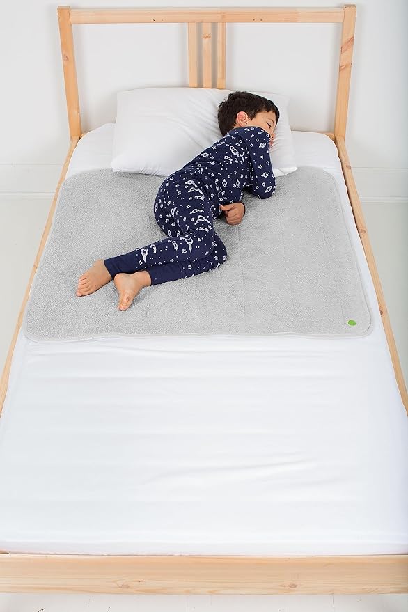PeapodMats Bedwetting Waterproof Bed Mat, Reusable 3x3 Light Gray | Washable, reusable protection for bedwetting, incontinence, children, adults, seniors, pets and mattresses.