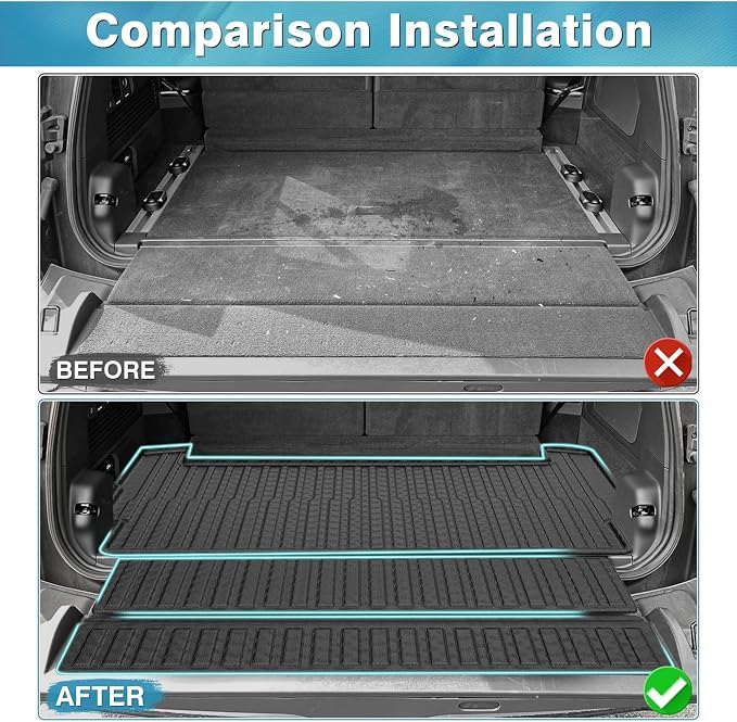 Mixsuper Cargo Liner for 2022-2025 Rivian R1S Cargo Mat Backrest Mat for R1S All Weather Trunk Mat Backrest Mat TPE for R1S Accessories Includes 3PCS Set