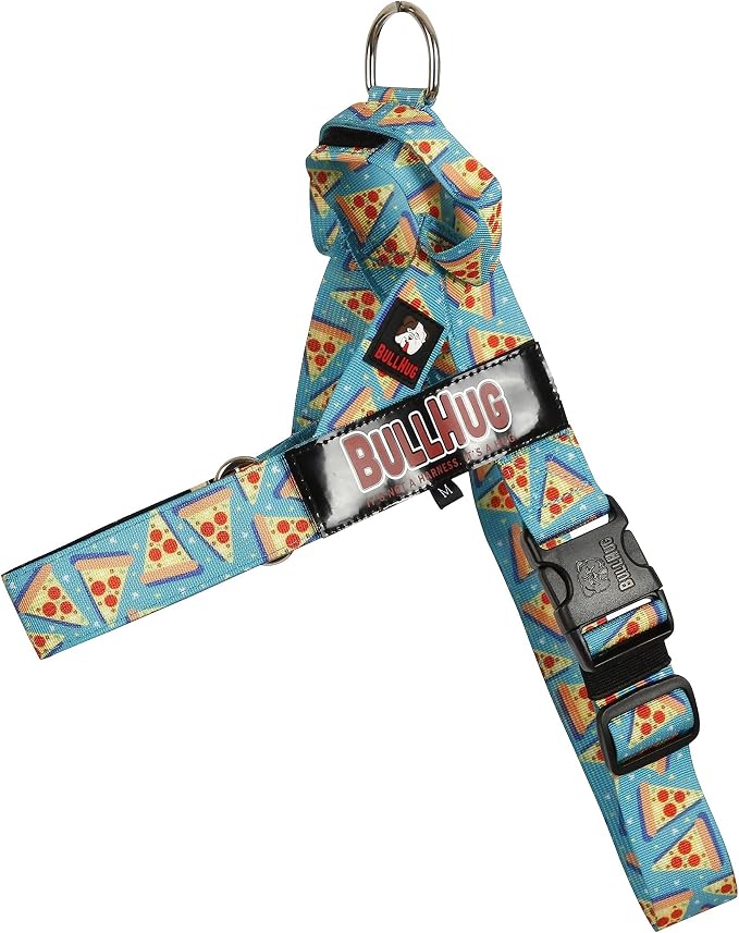 Adjustable Dog Harness– No Pull, No Choke – for English Bulldogs, French Bulldogs, Pugs & Broad-Chested Breeds – Easy, Safe Walks (Pizza, Small)