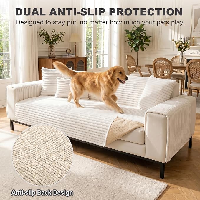 FUANGUI Waterproof Armrest Couch Cover for Dogs, Washable Backrest Cover | Soft Recliner Chair Protector, Cat Dog Armchair Armrest Cover Non-Slip Couch Covers Sofa Pet Friendly