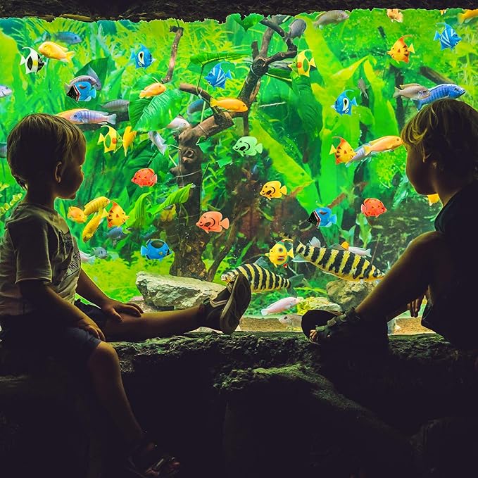 Weewooday 20 Pcs Artificial Moving Fishes Plastic Floating Lifelike Fish Tank Ornament Aquarium Decorations(Random Fish)