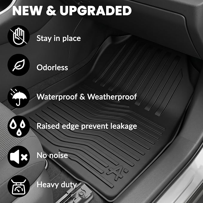 Auxko All Weather Cargo Mat with Backrest Mat Fit for Toyota RAV4 Hybrid 2026 (Not for Phev) TPE Mat Accessories All Season Odorless Anti-Slip Black