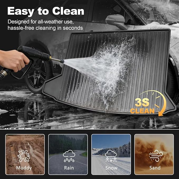 2025 XT4 Cargo Liner | Custom Fit Trunk Mat for 2019-2025 Cadillac XT4, All Weather Rear Cargo Mat 3D Waterproof Durable Odorless Trunk Liners for 2025 XT4 Cargo mat, Black