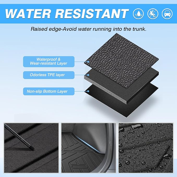 Powerty Cargo Mat Compatible for Toyota bZ4X & Subaru Solterra 2023 2024 2025 2026 Accessories All Weather Cargo Liner TPE Rear Trunk Mat