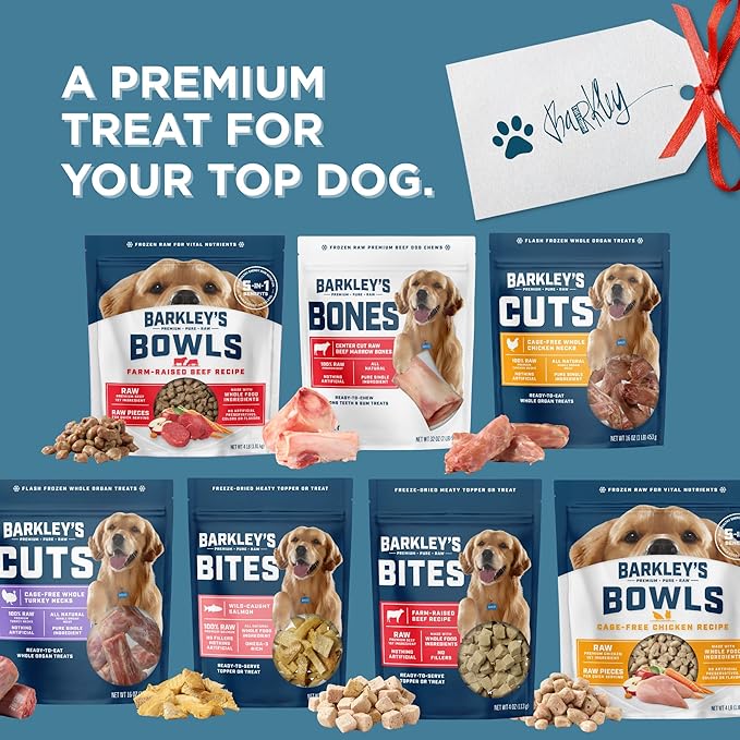 Barkley’s Bag Beef Bites, Freeze Dried Dog Treats & Food Topper, Made w/Beef, Barley, and Quinoa, Small Bite-Sized Pieces for Training Rewards, for All Dog Breeds, Ages & Sizes, 4 Oz Bag (1 Pack)