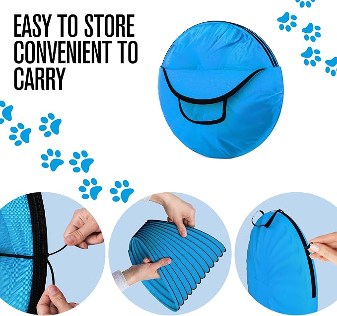 Dog Tunnel, Dog Agility Tunnel, Play, 18 Feet, Small, Medium, Large, Blue | Houseables Agility Equipment, Puppy Obstacle Course, Crawling, Pet Playground, Indoor/Outdoor, Pop Up Set, Exercise Tube, Toy