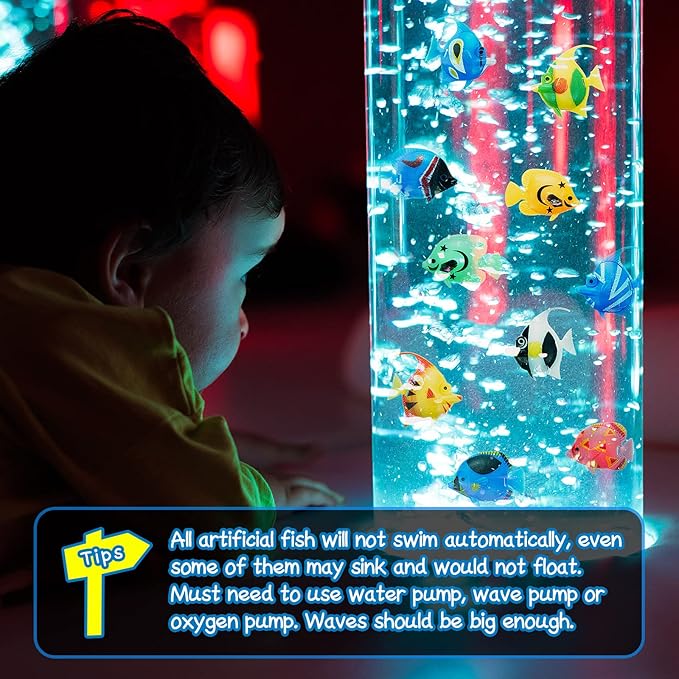 Weewooday 20 Pcs Artificial Moving Fishes Plastic Floating Lifelike Fish Tank Ornament Aquarium Decorations(Random Fish)