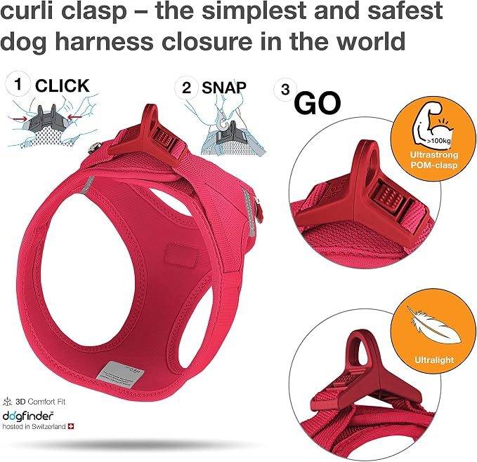Vest Harness curli Clasp Air-Mesh Red 3XS