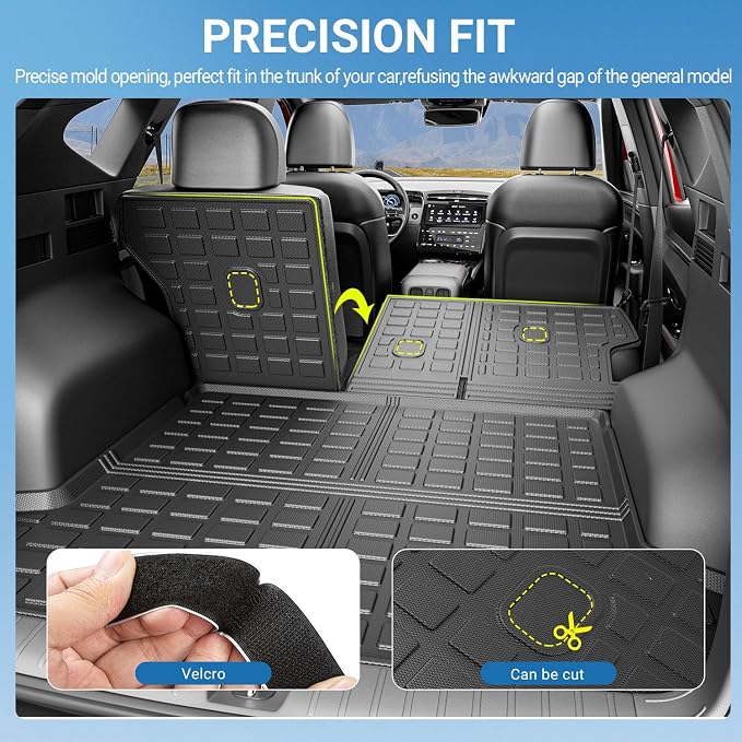 Xipoo Cargo Liner Compatible with 2022 2023 2024 2025 2026 Tucson Rear Trunk Mat Backrest Mat Floor Mat Replacement for 22-26 Tucson Accessories