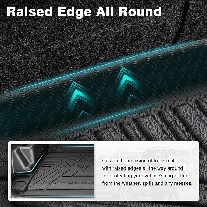Mixsuper Cargo Liner for Toyota 4Runner 2010-2024 5 Seater (No 3rd Seat or No Sliding Cargo Deck), Trunk Mat for 4Runner Accessories Cargo Mat Rear Trunk Liner Black