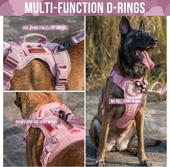 OneTigris No-Pull Tactical Dog Harness Reflective Vest for Small Dogs | Military-grade 1000D Nylon Easy Control Vest, Adjustable Dog Harness with Hook & Loop Panels for Walking, Hiking, Training