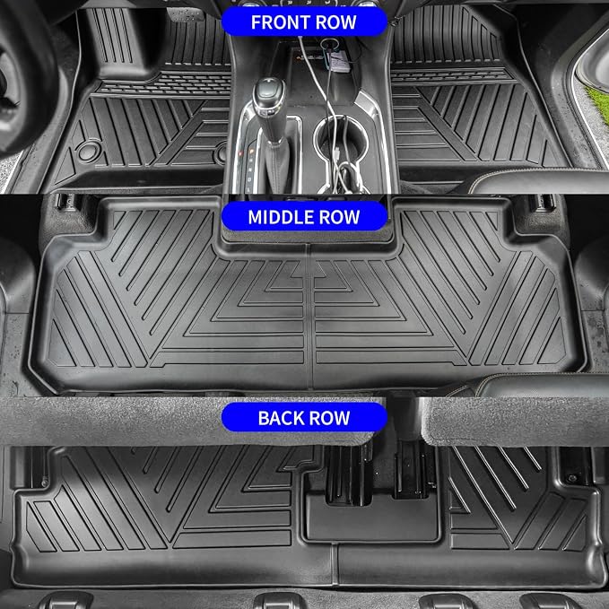 Rongtaod Floor Mats Compatible with 2018-2023 Chevrolet Traverse (Fit 2024 Traverse Limited) 8 Seats Cargo Liner Back Seat Cover 2023 Chevy Traverse Accessories (Trunk Mat+Backrest Mats+Floor Mats)
