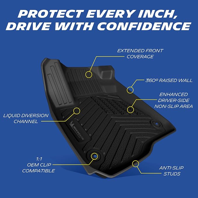 Michelin Vehicle Mats, Premier Series All-Weather TPE Custom Fit Liner for Honda CR-V Gasoline & Hybrid & e:FCEV 2023-2026 Floor Mats(3 Piece)