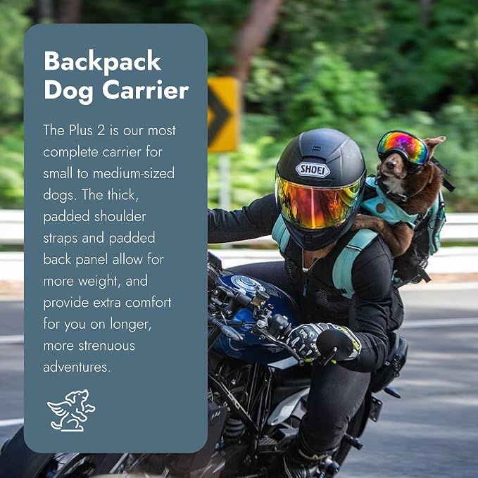 K9 Sport Sack Plus 2 - Large, Summer Mint - Ideal for Dogs 20-22” Long - Adjustable, Backpack-Style Carrier with Multi-Functional Storage Pack, Thick Shoulder Straps & Padded Back Panel