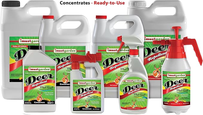 I Must Garden Deer Repellent: Easy Pump Spray Bottle - Mint Scent Deer Spray for Gardens & Plants – 45oz Ready to Use
