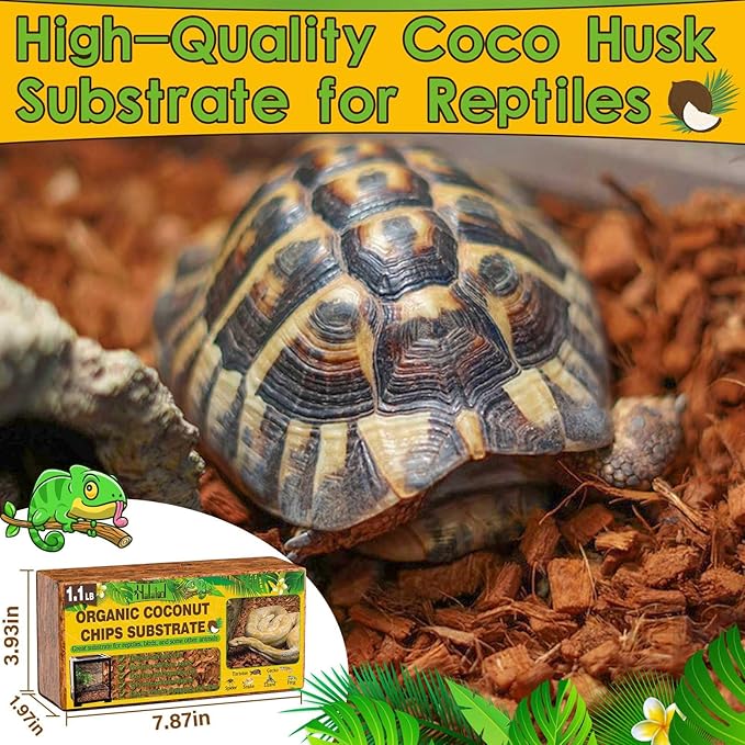 Halatool 2 Pack Snake Bedding Natural Coconut Chips Substrate Coco Husk for Reptiles Tank Terrarium Substrate for Ball Python Frog Gecko Hermit Crab Tortoise