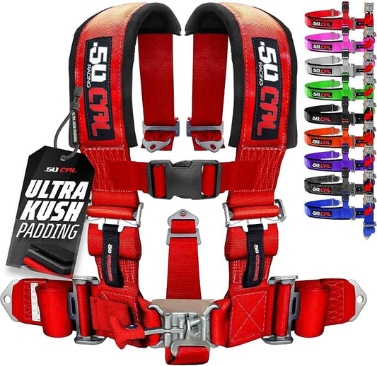 1pc Red 5 Point Harness for Bucket Seat, Latch Release, Racing Harness 5 point, Race Car, UTV, RZR [6005]