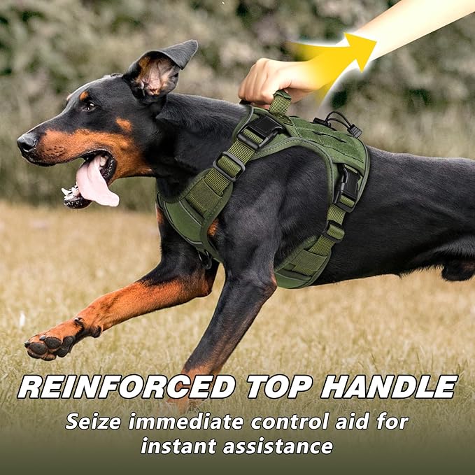 WINGOIN Tactical Dog Harness for Medium Size Dogs,No Pull Dog Harnesses | Heavy Duty with Handle,Adjustable Reflective,Military K9 Pet Vest,for Pitbull Female Male,for Walking Training Hiking