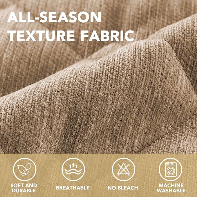 H.VERSAILTEX Chenille Couch Cover for Dogs Washable Soft Fuzzy Chair Covers Armchair Sectional Sofa Cover Thick Pet Couch Cover Protector Non-Slip Dog Bed Cover(Khaki, 28" x 34")