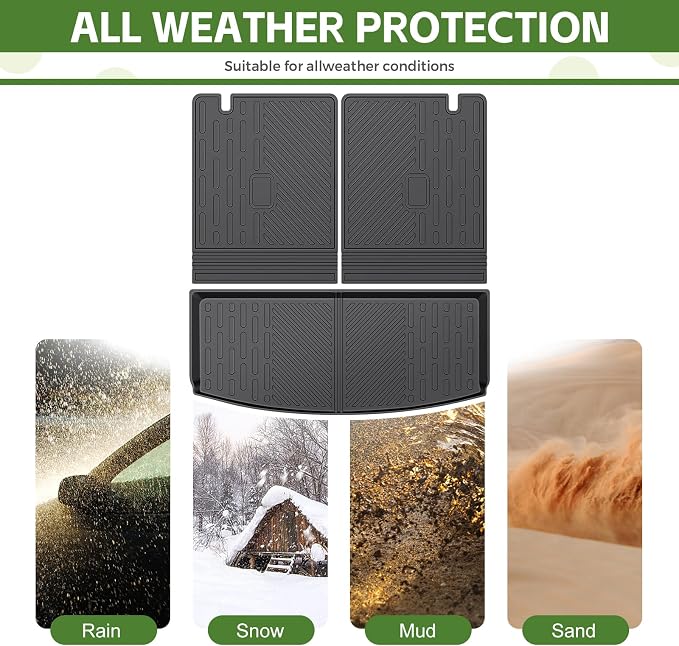 Cargo Liners for 2020-2025 2026 Ford Explorer 6&7 Passenger Trunk Mat with Seat Back Cover Accessories, All Weather Rear Cargo Mat Backrest Protector