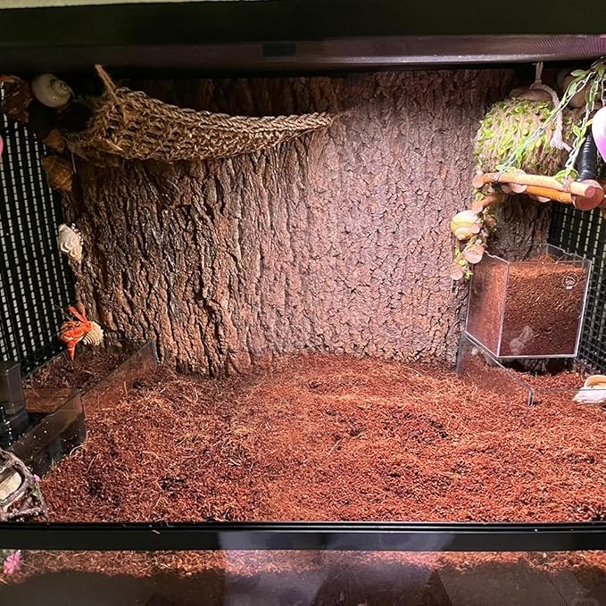 BNOSDM 2PCS Reptile Soil Substrate,Fluffy Small-Strand Reptile Substrate,Natural Terrarium Bioactive Soil Bedding for Snakes, Lizards, Tortoises Tarantulas,Lizards