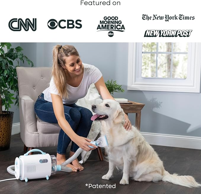 Uproot Clean Pet Grooming Vacuum for Dogs & Cats: 7-in-1, Quiet & Mess-Free | Pet Hair Vacuum with 7 Tools - Brush, Deshed, Detangle, Trim, Clean & Dry. Low-Noise Cat & Dog Grooming Kit for Shedding