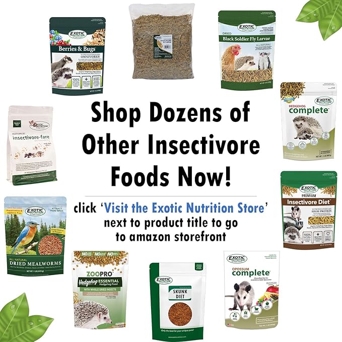 EZ Worms (20 lb.) - Blend of Dried Mealworms & Black Soldier Fly Larvae (BSFL) - Healthy Insect Treat - Chickens, Bluebirds, Sugar Gliders, Hedgehogs, Squirrels, Skunks, Reptiles, Turtles, Fish