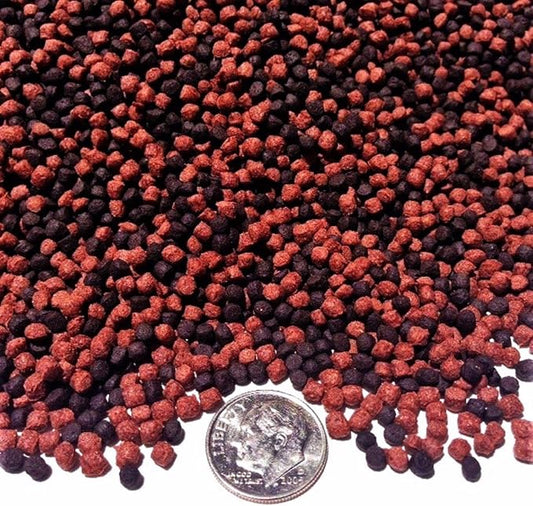 Aquatic Foods Inc. Gourmet Blend of 3mm-1/8 California Blackworm & Beef Heart Floating Pellets for Discus, Oscars, Cichlids, All Tropical Fish. GB-615-1/2-lb