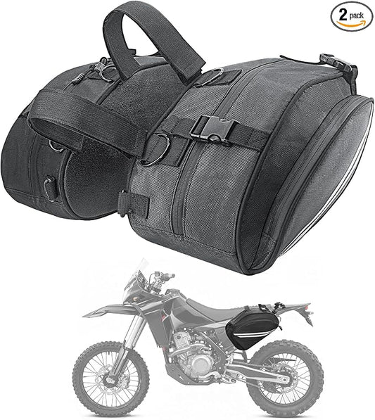 Motorcycle Saddlebags Compatible with Dirt Bike, Dual Sport Motorcross, Motorbike, Racing Mountain Off-Road, Waterproof Motorcycle Bag with Rain Covers (Upgrade 24L)