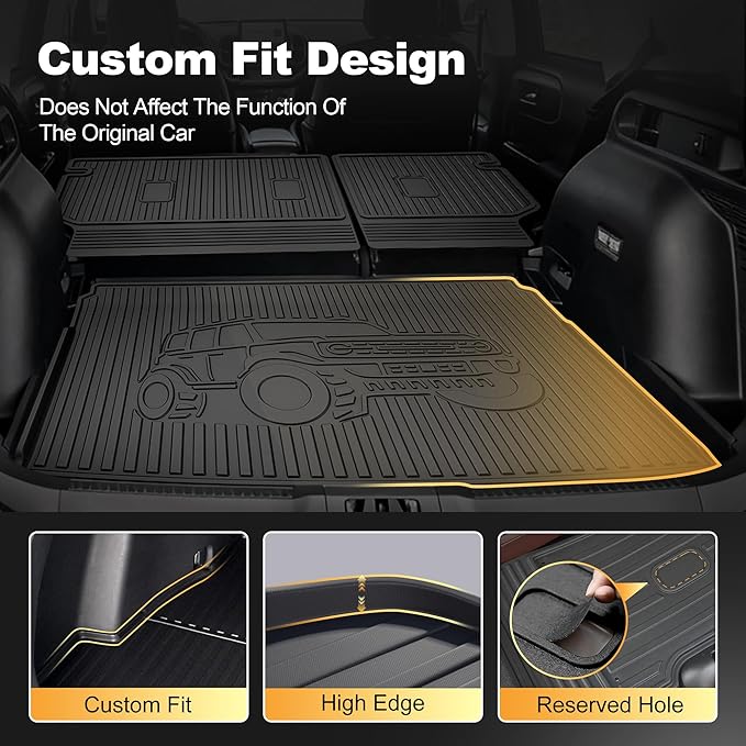 AOMSAZTO Cargo Liner and Backrest Mat for Ford Bronco Sport 2021-2026 | Custom Fit All Weather Trunk Mat Rear Seat Back Cover Car Interior Protection Accessories