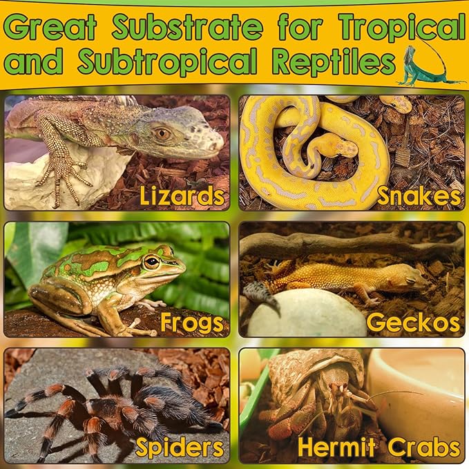 Halatool 10 LB Coconut Chips Substrate for Reptile, 72QT Natural Coconut Husk Coco Cypress Mulch Aquarium Terrarium Bedding for Corn Snake Ball Python Tortoise Frog Gecko Hermit Crab Reptile Tank