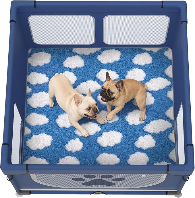 LOOBANI Washable Pee Pads for Dogs 41"x41",2 Pack, Blue | Specifically Designed For LOOBANI 43"X43"X27" Foldable Dog Playpen,Super Absorbent, Waterproof, Leak-Proof & Non-Slip