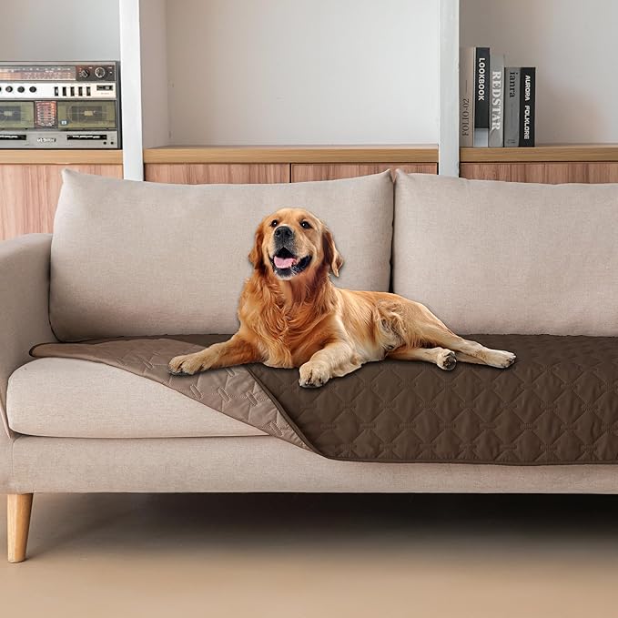 gogobunny Waterproof Blanket, Couch Covers for Dogs, Reversible Protector | 3X Stronger Leakproof, Scratch Proof Durable Furniture Protection, Stain Resistant, Washable, 30x70 Inch Dark/Light Chocolate