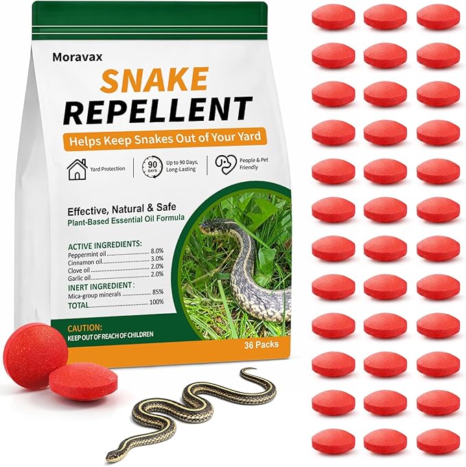 Snake Repellent Balls for Yard, Snake Away Repellent for Outdoors & Indoor, Safe for Pets and Family, Ideal for Living Rooms, Bedrooms, Patios, Garages and Camping (36 Packs)