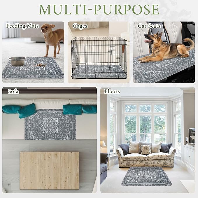 Homimp Washable Pee Pads for Dogs, 2 Pack Reusable Puppy Pads Waterproof, Absorbent and Leakproof Dog Pee Pads, Non Slip Puppy Training Pads, Pet Mat for Floor, Crate, Couch, Whelping,Grey, 36"x41"