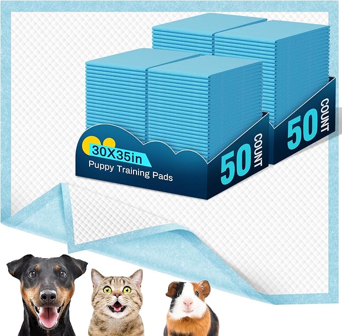 VJJ Dog Pads 100 Pack 30"x35", Dog Pads Extra Large for Pets, Disposable Large Pee Pads for Doggy & Puppy Training Pads, Piddle Pads for Indoor, Outdoor Use