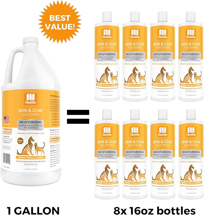 Nootie Moisturizing Warm Vanilla Cookie Pet Shampoo - 1 Gallon Size (G11WVC)