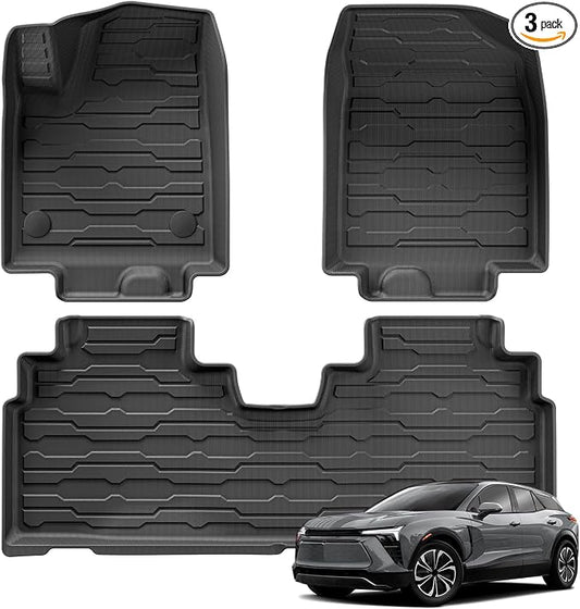 SMABEE Floor Mats Fit for 2024 2025 2026 Honda Prologue & Chevy Blazer EV & 2023-2026 Cadillac Lyriq All Weather Floor Liners for Blazer EV Accessories TPE Car Mats 1st& 2nd Row