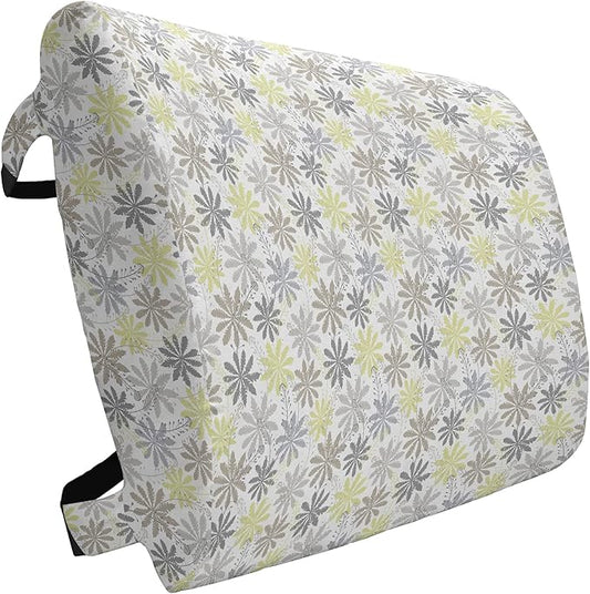 Ambesonne Floral Lumbar Pillow, Print of Shepherd's Purse Silhouettes in Mute Pastel Shades, Soft Back Cushion for Office Chairs with Adjustable Straps, 14" x 13", Dust Dimgray