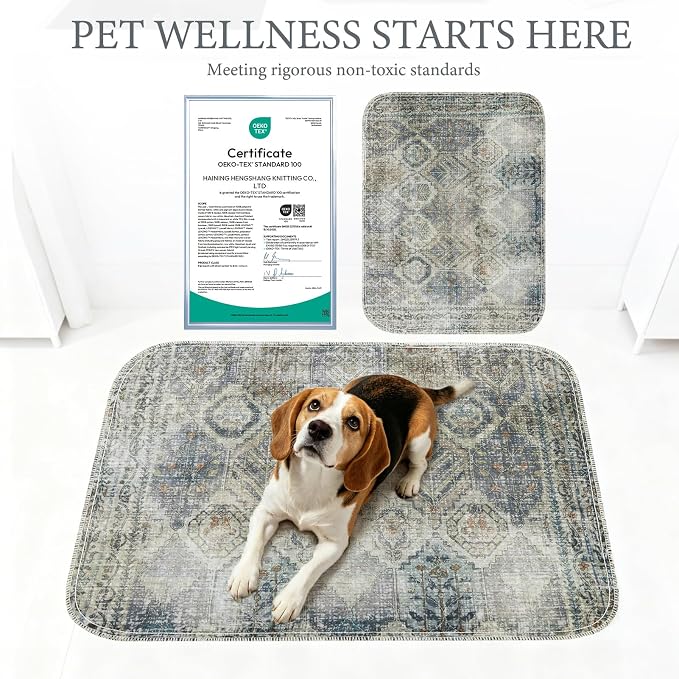 Homimp Washable Pee Pads for Dogs, 2 Pack Reusable Puppy Pads Waterproof,Absorbent and Leakproof Dog Pee Pads,Non Slip Puppy Training Pads, Pet Mat for Floor, Crate, Couch, Whelping, Grey 24"x36"