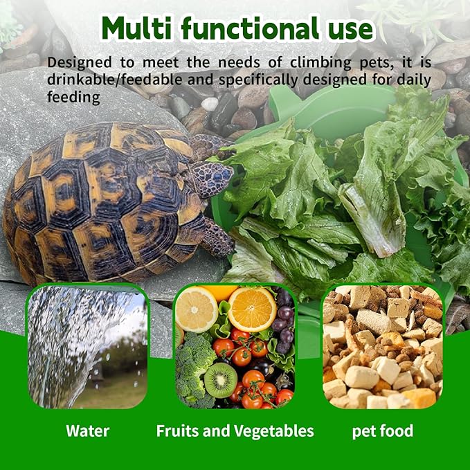 2pcs Leaf Reptile Food Water Bowl,Bowls Turtle Feeding Dishes,Tortoise Habitat Accessories Food and Water Feeder,for Tortoises, Lizards, Geckos and Other Reptiles 2 Sizes