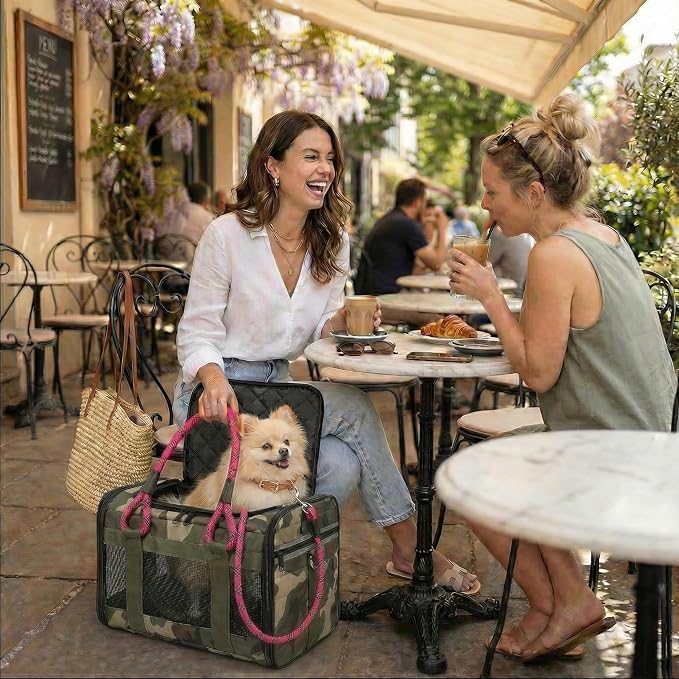 Soft-Sided Dog & Cat Carrier | for Car Rides, Vet Visits, Errands & Daily Outings | Fits Small Dogs & Cats Up to 15 lbs | 18" L x 11.5" H | Yorkies, Chihuahuas & More