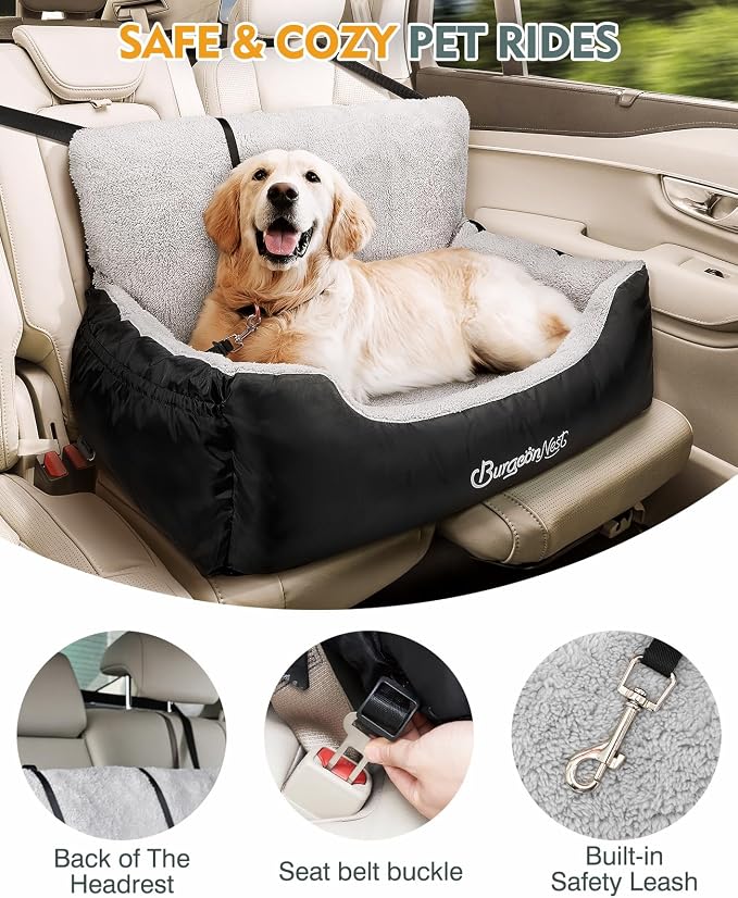 Dog Car Seat for Small Dogs & Cats Under 55 lbs,Black