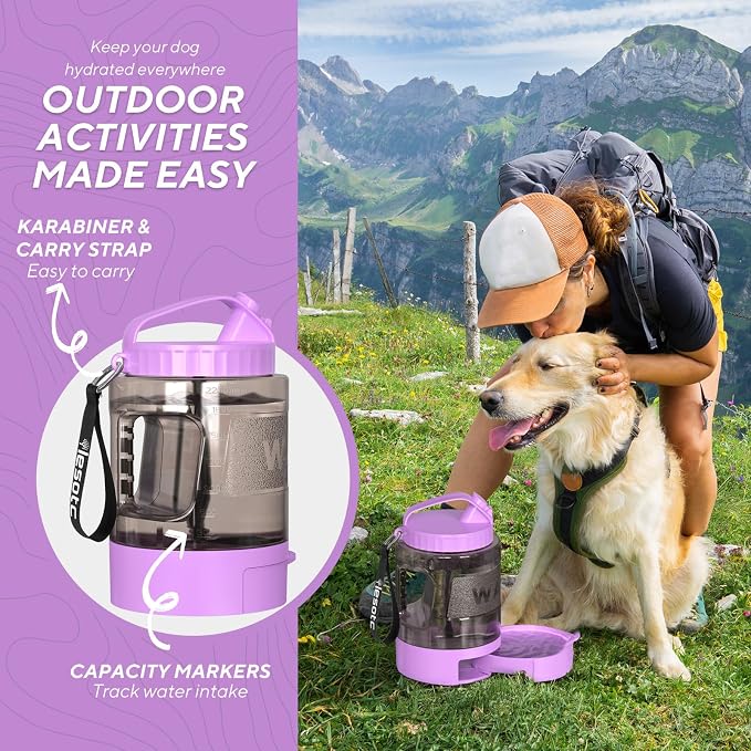 Dog Water Bottle Portable Travel - 77oz Large Travel Water Bowl for Dogs Camping Hiking Beach Traveling Essentials,Big Pet Bottles Bowl Water Dispenser for On The Go Park Car Walking Accessories