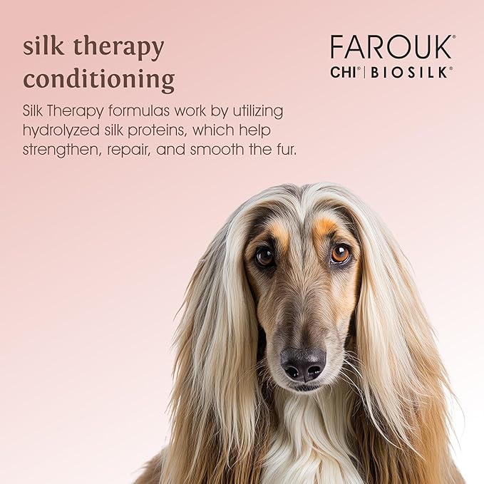 BioSilk for Dogs Silk Therapy Irresistible Detangling and Shine Spray, Jasmine and Honey Scent, Hydrolyzed Silk Proteins, Paraben Free, pH Balanced for Dogs, Safe for Dogs 8 Weeks+, 8 fl oz