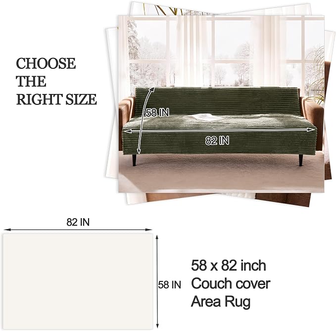 Waterproof Couch Cover for Dogs Non-Slip, Fuzzy Soft Pet Couch Covers for Sofa, Pet Friendly Area Rug Dog Bed Covers Washable Sofa Cover Mat (Sage Green, 58" x 82" 1 Pack)