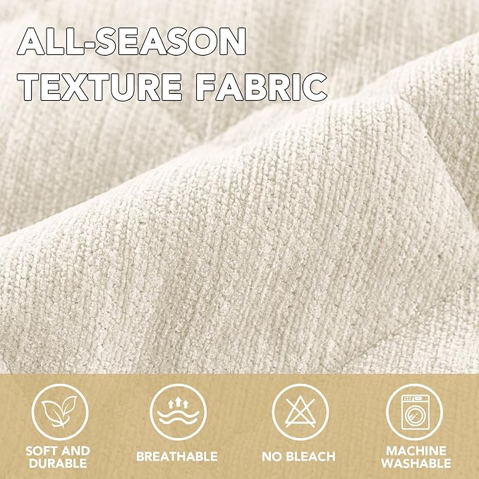 H.VERSAILTEX Chenille Couch Cover for Dogs Washable Soft Fuzzy Loveseat Covers Sectional Sofa Cover Thick Pet Couch Cover Protector Non-Slip Dog Bed Cover(Ivory, 28" x 67")