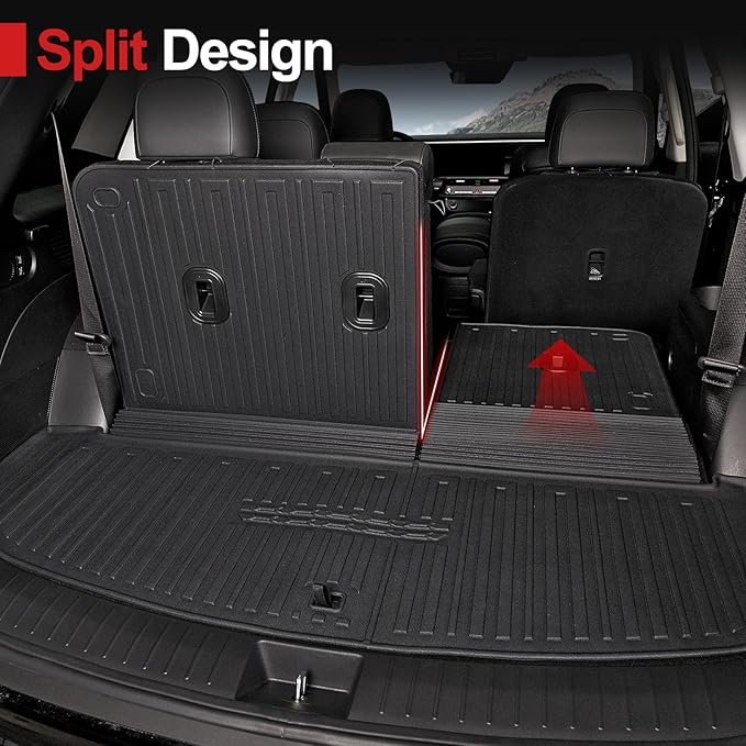 Floor Mats for 2026 Hyundai Palisade 7/8 Seat (Only Hybrid), All Weather TPE Cargo Mat with 3rd Backrest Mat for 2026 Hyundai Palisade Hybrid Calligraphy Accessories