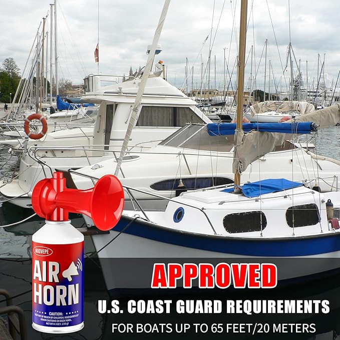 Air Horns for Safety 8.3oz, Boat Horn Marine Coast Guard Approved(120 dB), Air Horn for Dogs, Airhorn for Bears, Airhorns Loud (1 Pack)